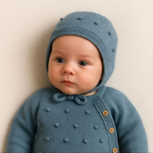 Conjunto 3 peças pipoca 100% acrílico TU ( 0-3 meses )