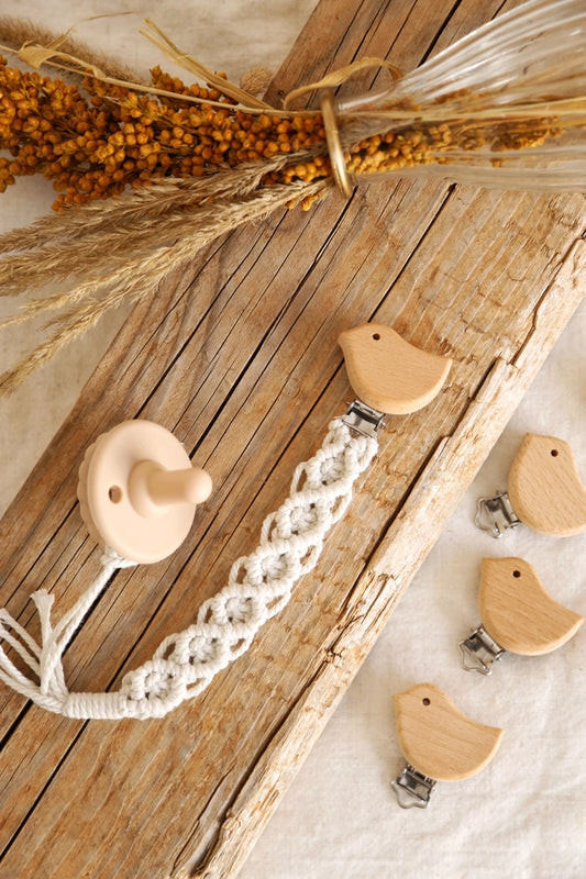 Prendedor de Chupeta com Pássaro