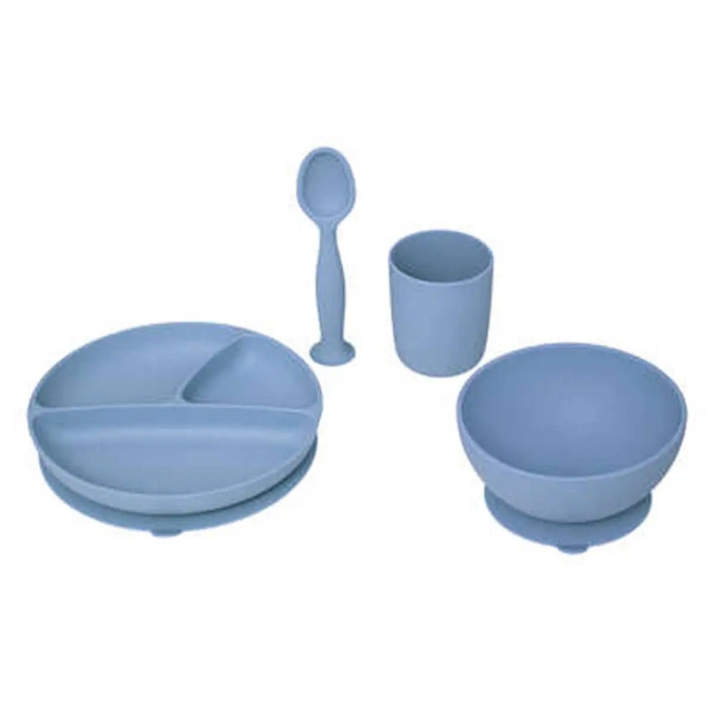 Conjunto refeição silicone azul