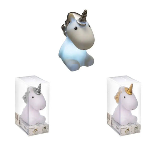 Luminária noturna LED unicórnio - 14 cm cinzento