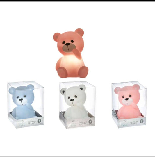 Luminária noturna LED em forma de ursinho - 14 cm ROSA
