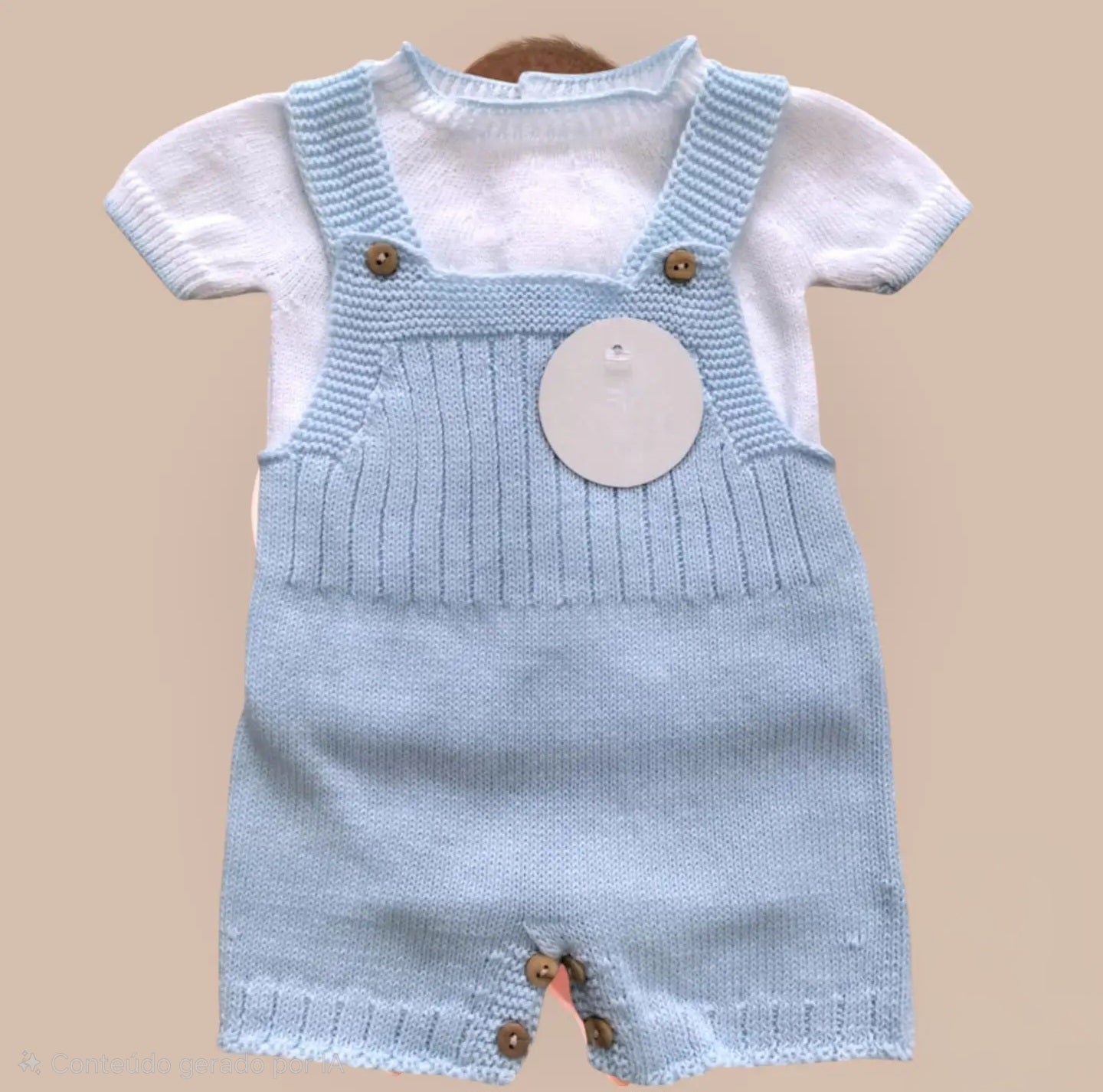 Camisola com macacão 100% algodão 0-3 meses